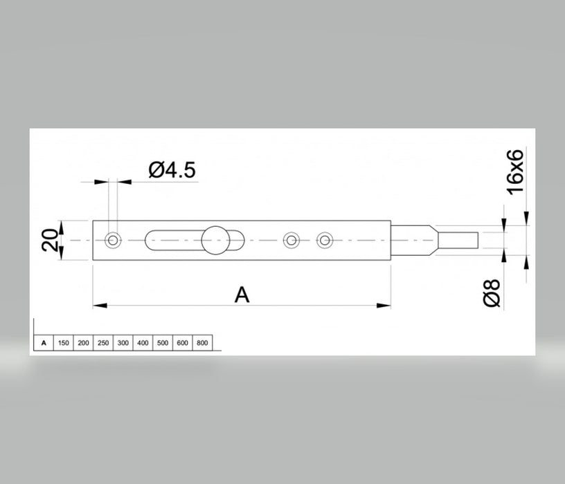 Vertical Round Top Black Bolt to Screw