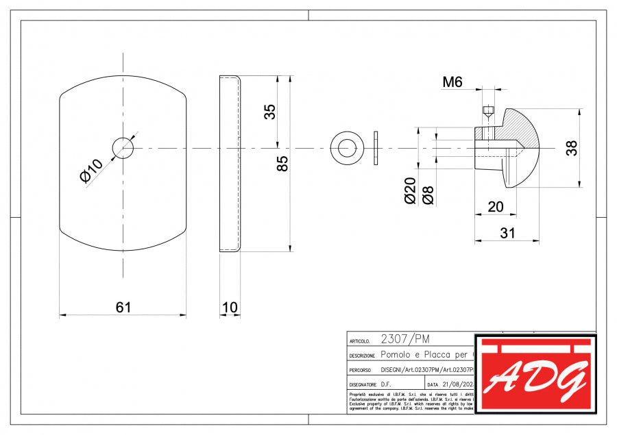 Door Knob for metal-2307/CS Knob with Plate
