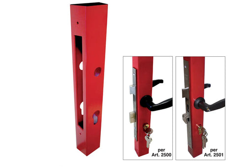Picture of different options. Box Section with cut outs, Box Section with 2500 Lock and 2501 Hook Lock