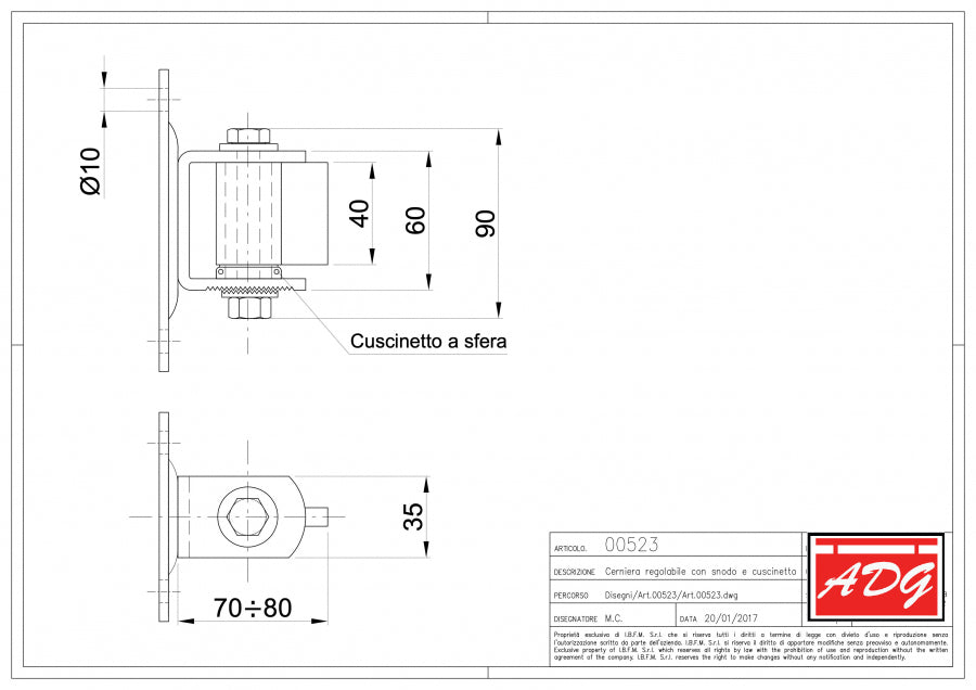 Regulating Hinge with Ball Bearing