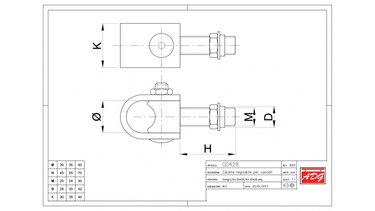 428 Clamp Hinge for Gates with swivel washer to be welded