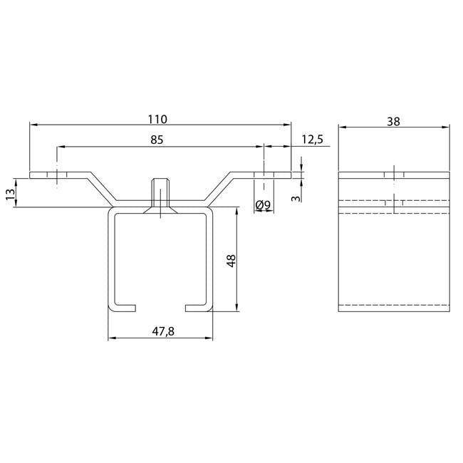 U-40 Stainless Steel 316 Sliding Door Kit – 300kg Heavy Duty
