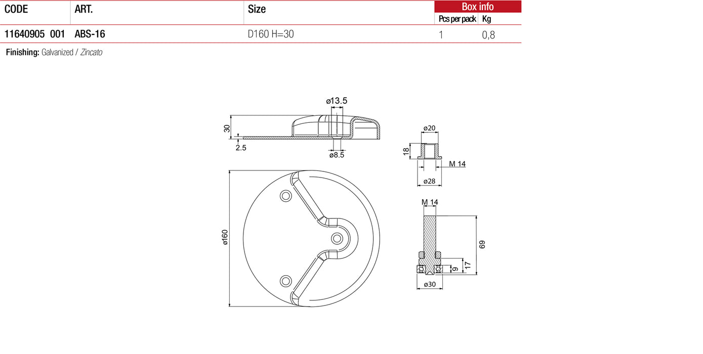 Albatros Floor Plate and Guide - ABS-16