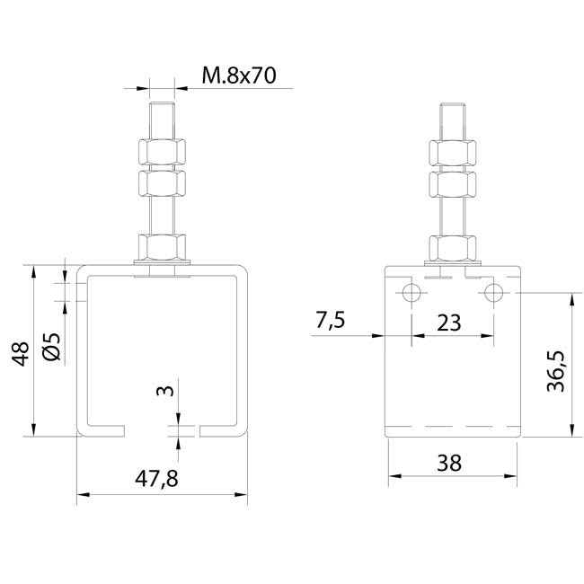 U-40 Stainless Steel 316 Sliding Door Kit – 300kg Heavy Duty