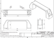 Technical drawing of a bow handle product with dimensions and specifications