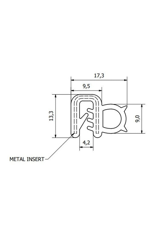 Clip on tube seal grips 1-3 mm 50 meter roll.