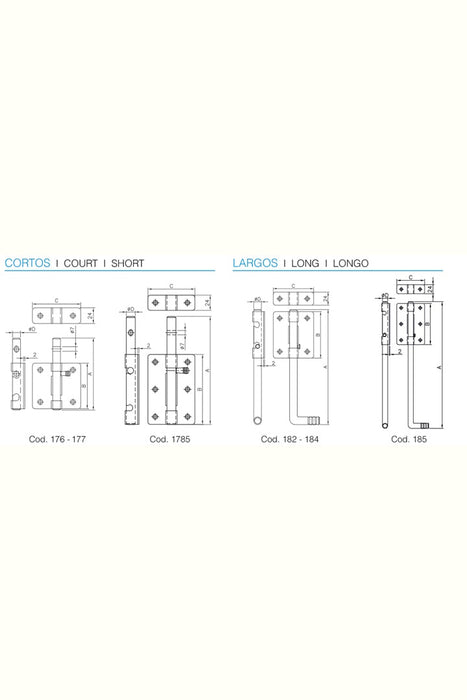 Gate Shoot 185S Stainless Steel Gate Shoot Bolt — Ariel Door Gears Ltd.