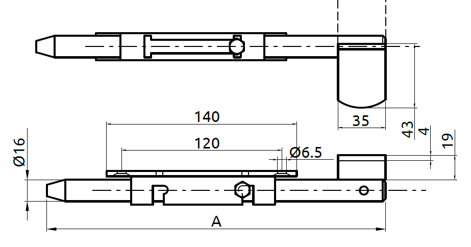 Barrel Bolt Gate Lock with Security