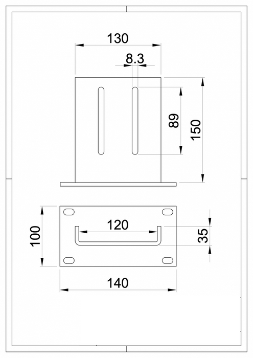 Staple Support for Heavy Cantilever Gates 2180
