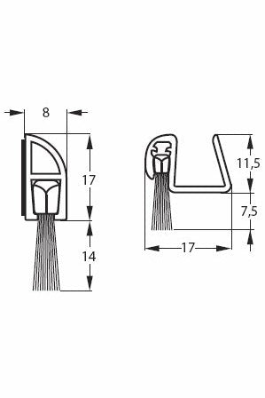 Stribo Glass V 2500mm Aluminium clip on