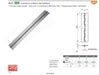Technical drawing and product photo of a heavy-duty steel piano hinge hinge, labeled 'Art. 507 , with dimensions, material specs, and a dimension table on a white background.