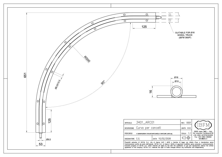 Curved Rail for Sliding Gate System - metal-3401