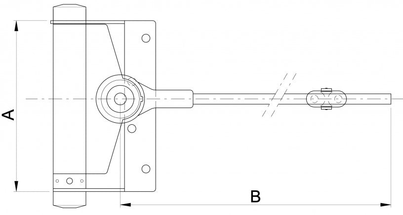 Spring Door Closer, Central Articulated Arm