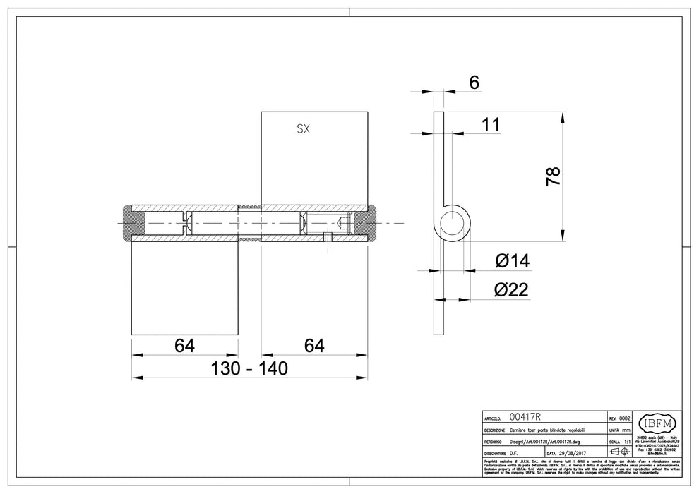 Hinges for Security Doors with Regulation - ADG