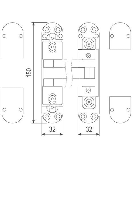 Eclipse Self 3D Concealed door closer and hinge - ADG