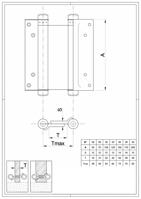 Double Action Spring Hinge Boomer Type