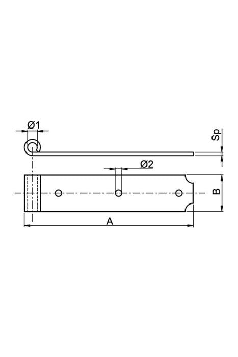 Strap Hinge 400mm Galvanised