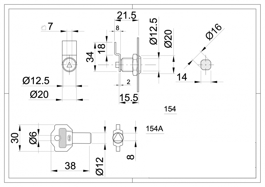 Cam Lock with Triangular key