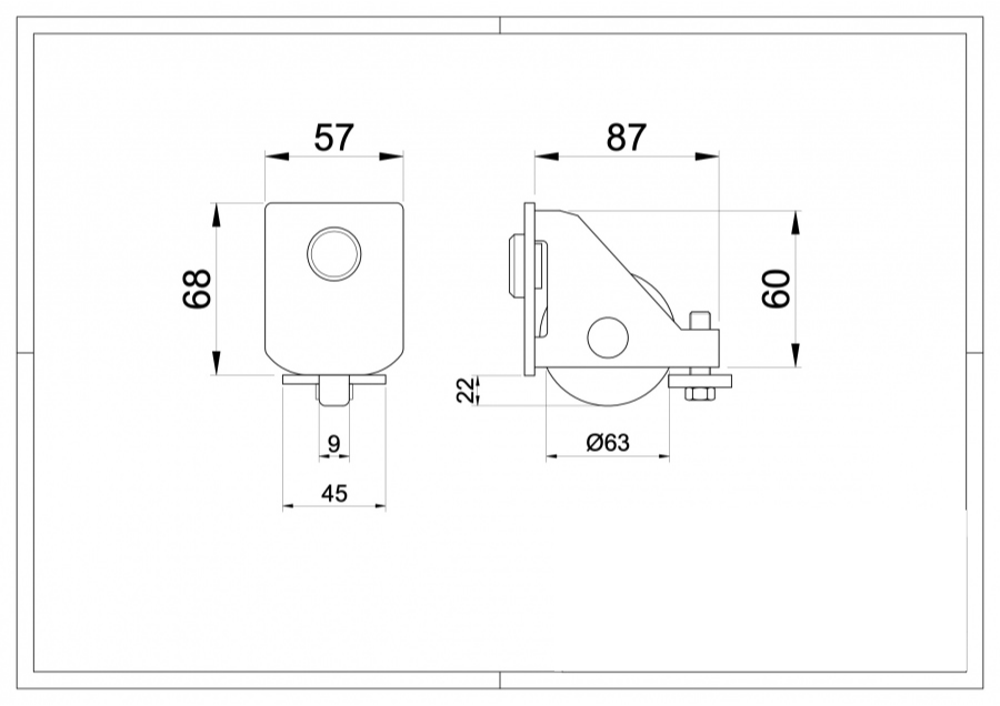Final Wheel For Cantilever 250Kg and 500Kg System 2140 and 2160 - Ref 2161
