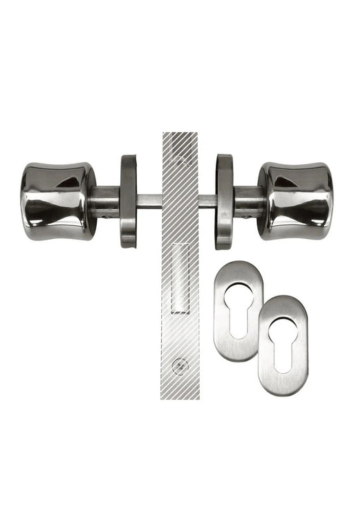 Stainless steel double intervention handle for swimming pools and security enterances