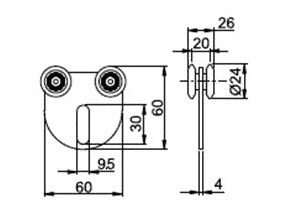 Double Strap Roller with 4 Bearings