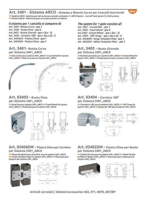 Curved Rail for Sliding Gate System - metal-3401 -ARCO
