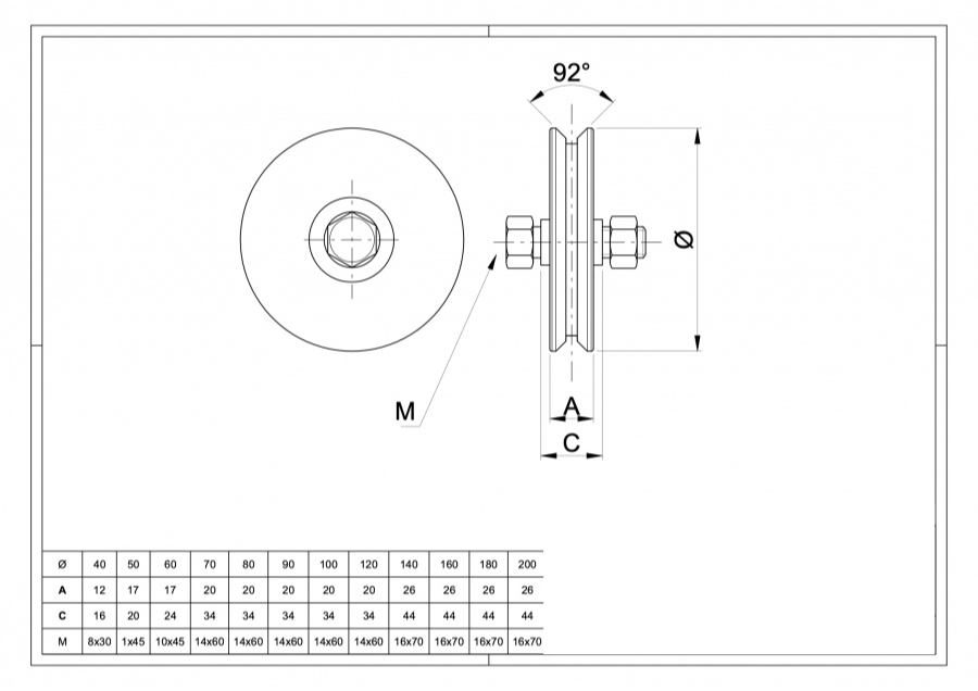 Wheel for Sliding Gate Groove V