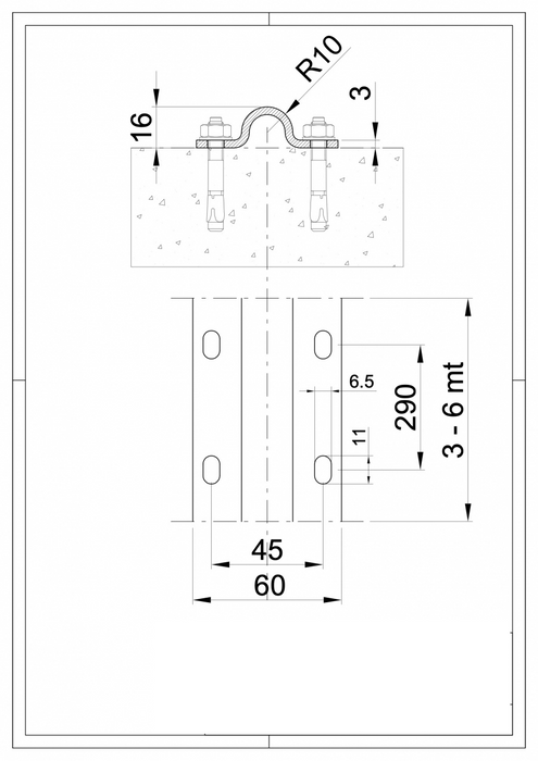 Wheel Track Ø20mm Round Shape to be Screwed 369P-369-969
