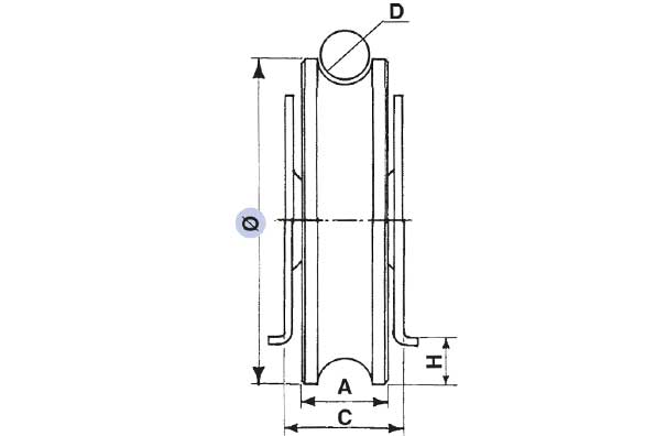 Wheel with Plates 2 Ball Bearings Round Groove