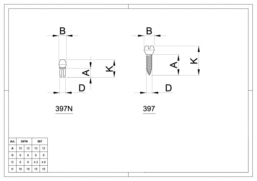 Screws for Glass Profile