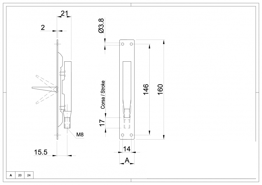 Brass Lever Heavy Type Flush Bolt