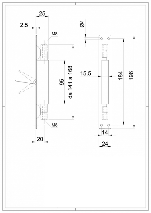 Double Acting Flush Bolt for Metal Doors