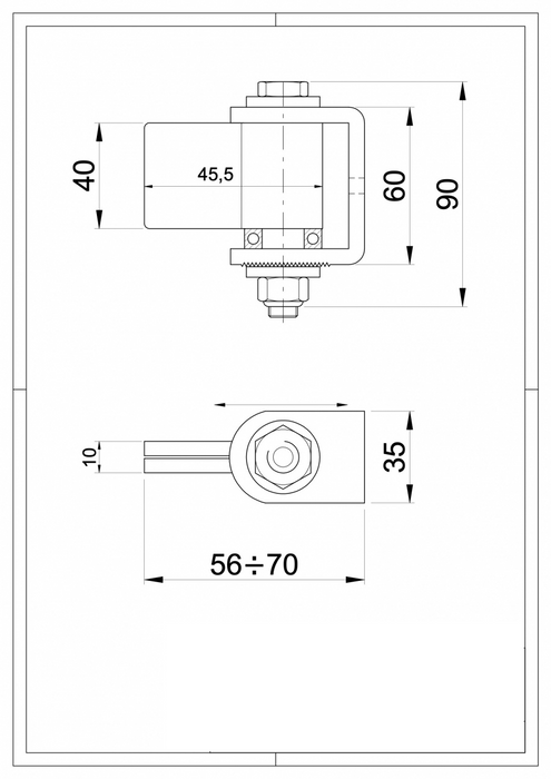 Regulating Gate Hinge with Ball Bearing