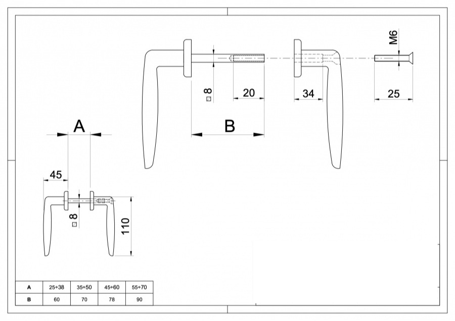 Handles for metallic Doors with Screw