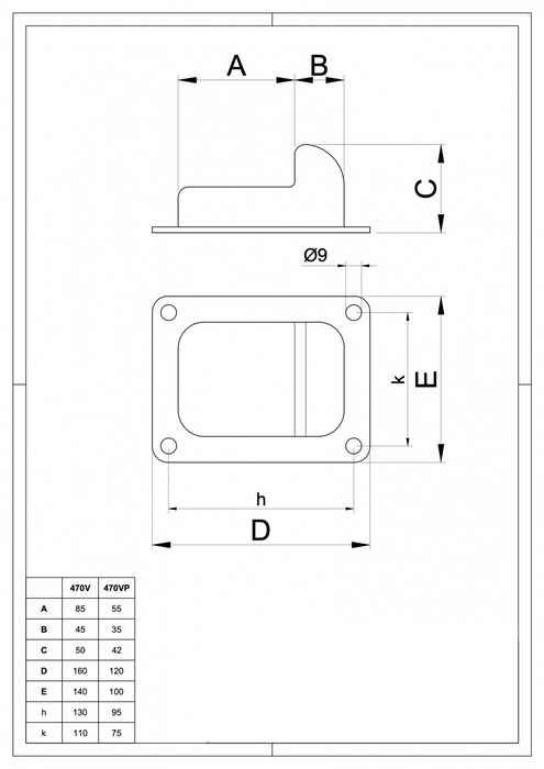 470V 470VP Flat Steel Gate Stopper