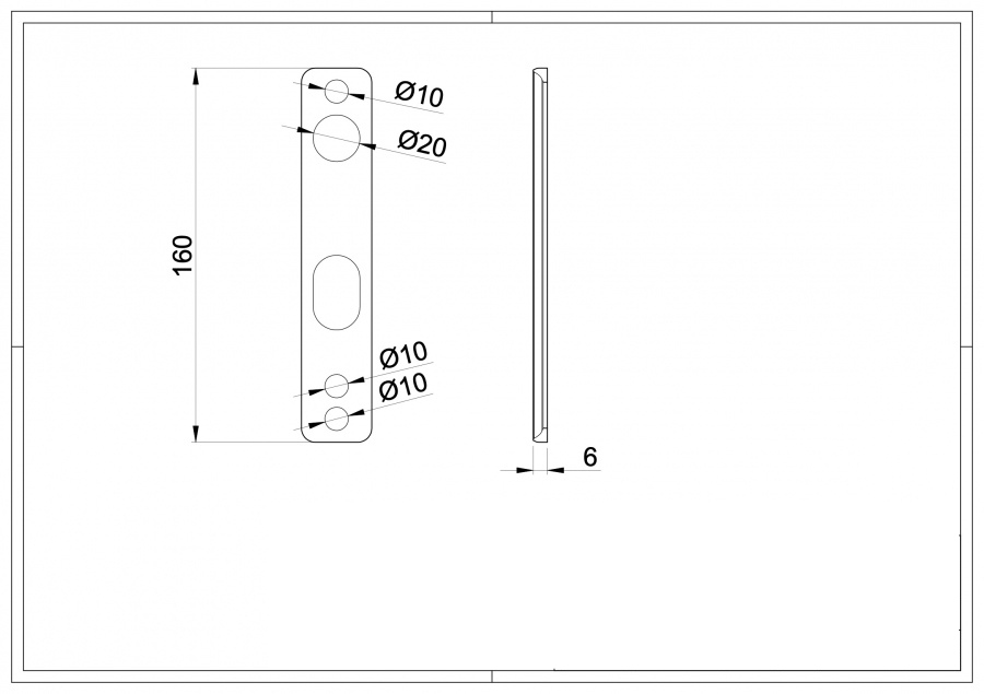 Staples End Mounting Plate for Round Pipes