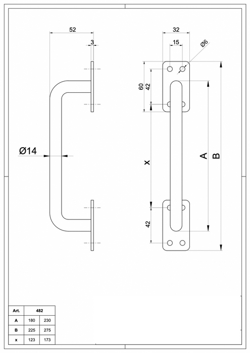 Handle for Gate - Straight Model - 482