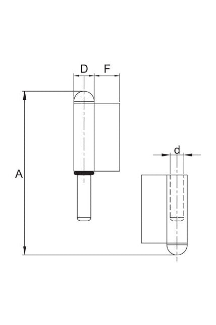 Door Hinges to Weld with Fixed Pin