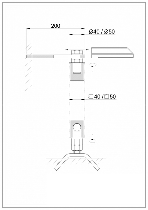 Regulating Hinge on Ball for cement fixture