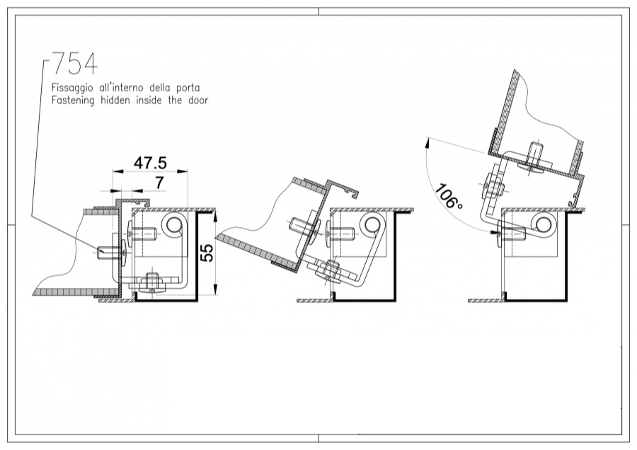 Concealed 3D hinges for armored doors