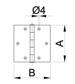 Stainless Steel Hinge Square Shape