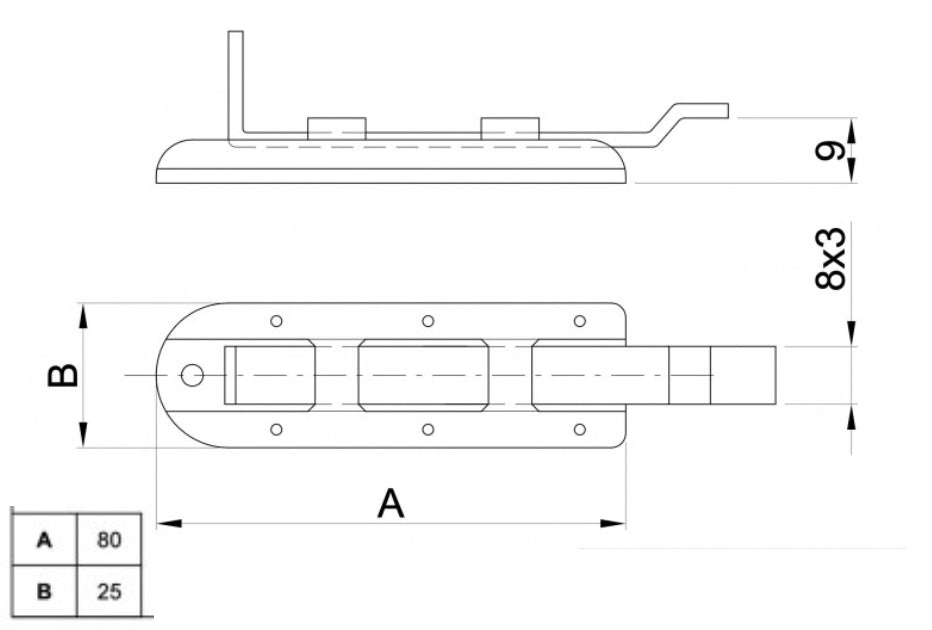 Sliding Bolt Vittoria Bended