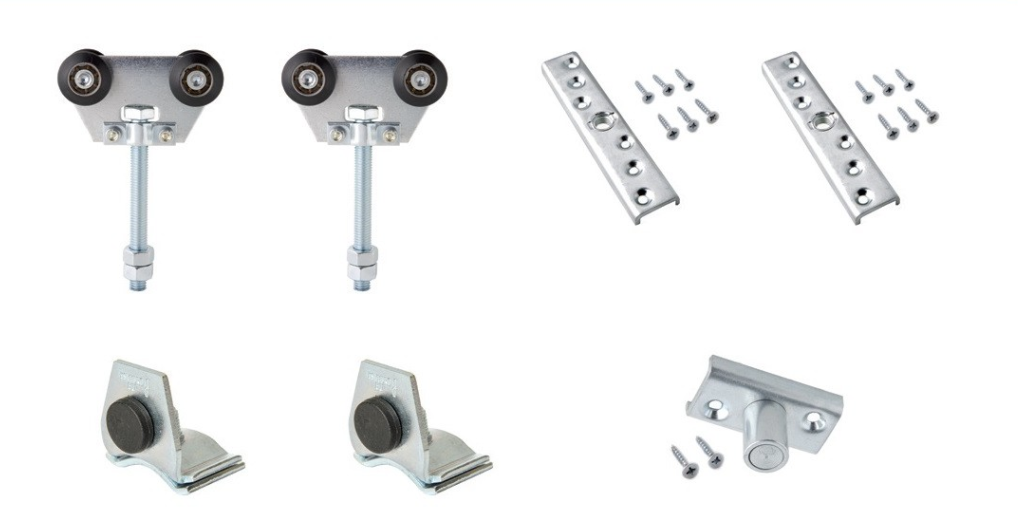 stainless steel set of rollers on white background