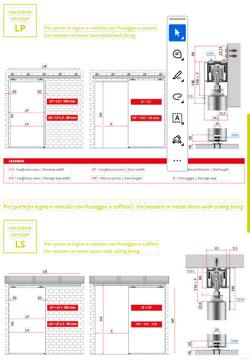 5900 Sliding System for doors weighing up to 450KG